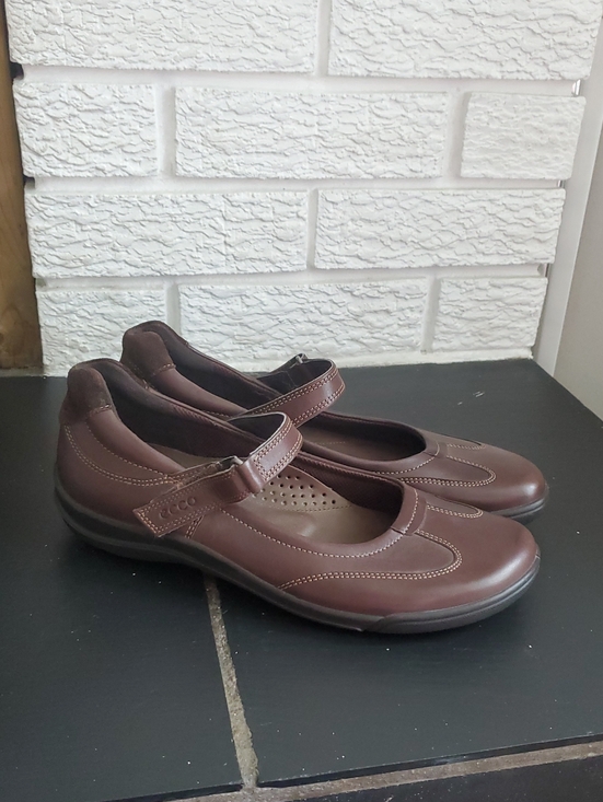 Ecco Shoes - Ecco Women's Dark Brown Mary Jane Flats Sz 6.5 Career Casual Confort Active